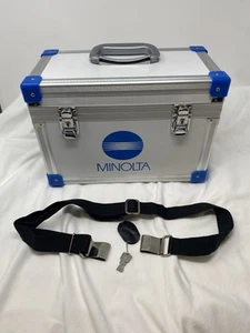 Minolta Genuine Hard Case Aluminum Trunk for Film Camera w/Orig. Keys & Strap NR - Picture 1 of 24