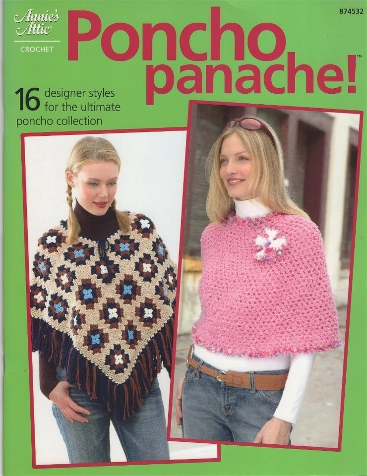 2004 Crochet Poncho Panache Annies Attic 874532 - Image 1 of 2