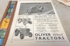 Oliver 70 80 90 1946 tractores anuncio de ventas australiano - Imagen 1 de 1