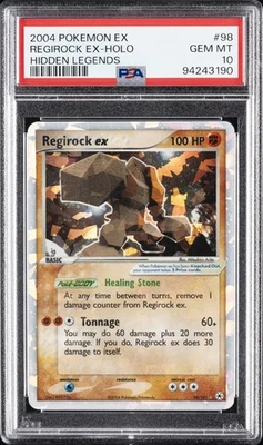 2004 POKEMON EX HIDDEN LEGENDS #98 REGIROCK EX-HOLO PSA 10 - Image 1 of 2