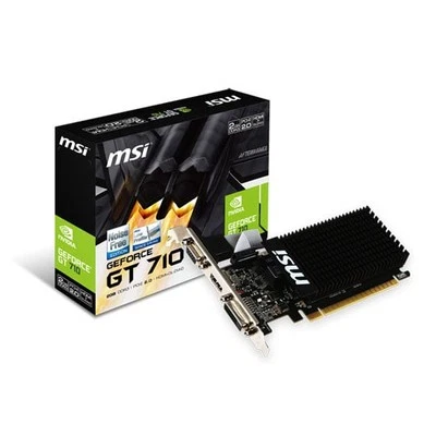 2GB MSI GeForce GT 710, Passive, Single Slot, PCIe 2.0 (x16), 1800MHz DDR3, GPU  - Image 1 of 4