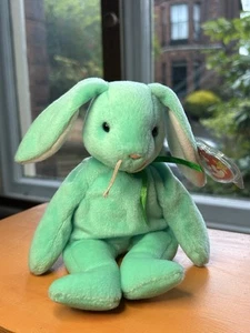 TY Beanie Babys Hippity der Hase top hellgrün Kerl grünes Band - Bild 1 von 5