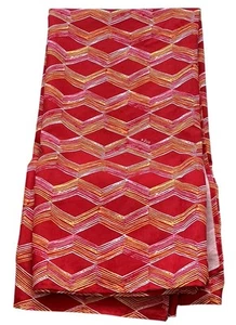 Vera Neumann Red Gold Pink Wave Retro Geometric Modern Tablecloth 58x120” - Picture 1 of 7