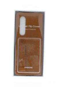 Samsung Leather Flip Cover for Galaxy Z Fold3 5G Brown - Photo 1 sur 5