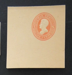 US Official Stamp Envelope WO50 2c 1875 War Dept Red / Manila Cut Sq Full Corner - Picture 1 of 2