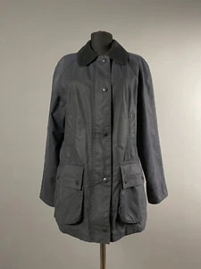 Barbour Beadnell Wachsjacke Damen marineblau klassisch Country Kragen Mantel UK 12 US 8 - Bild 1 von 15