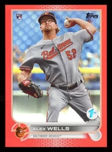 2022 Topps Series 1 - ALEX WELLS RC #118 - 1st EDITION - RED Parallel /50 - Picture 1 of 2