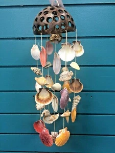 Windchime Shell Mobile Large Coconut Nautical Chime - Picture 1 of 3