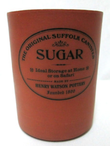 Suffolk Canister Henry Watson Pottery Sugar Jar Container terracotta 5.5" Tall