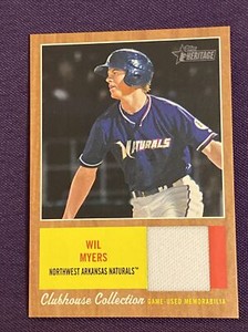 WIL MYERS - 2011 TOPPS HERITAGE MINORS CLUBHOUSE COLLECTION JERSEY RELIC RC