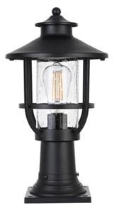 Light Fixture Outdoor Exterior Pole Glass Shade Porch Walkway Patio Lantern 16" - Picture 1 of 8