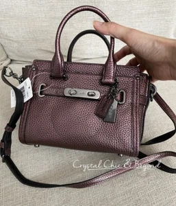 COACH Swagger Shoulder Bag, Handbag, Metallic Cherry, New with defects #35990 - Picture 1 of 5