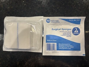 Lot of 40 Dynarex Sterile Surgical Sponges, 4" x 4", 16-Ply, 3351. 10 sponges/pk - Picture 1 of 2