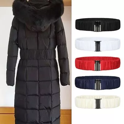 Lady Elastic Waist Belt Stretch Waistband Buckle For Down Puffer Coat Waistband