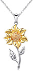 S925 Sterling Silver Sunflower with CZ Pendant Necklace or Ring Earrings Bracele