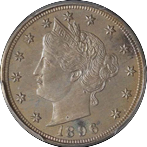 1896 Liberty V Nickel PCGS PR65 Nice Strike Original Cover