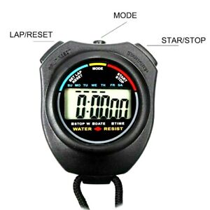 Digital Handheld Sports Stopwatch Stop Watch Timer Alarm Counter Selloria