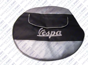 CUBIERTA RUEDA VESPA PLATEADA REPUESTO STEPNEY 10" PULGADAS CON BOLSILLO ARTESANAL - Imagen 1 de 3