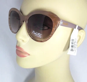 Nanette Lepore Brown Cat Eye Nude Sunglasses Brown-streaked Rims NN262-BNWD - Picture 1 of 9