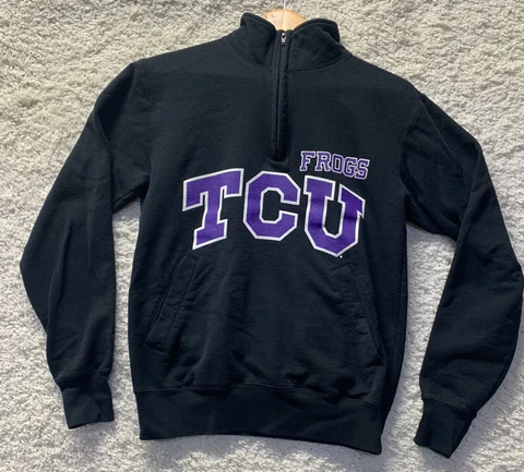 Champion Eco Fleece TCU Horned Frogs 1/4 Zip Pullover Size Small Cover