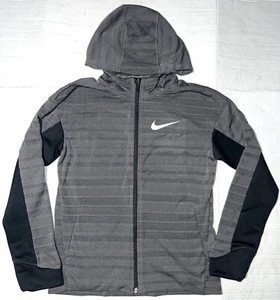 Nike Gray Black Training Full Zip Hooded Hoodie Athletic Jacket Youth M 10-12 - Picture 1 of 5