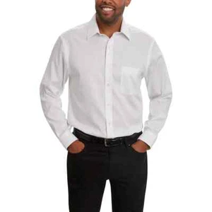 Kirkland Signature Men’s Tailored Fit Dress Shirt, White, 15-15.5 34/35 - Picture 1 of 4