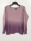 American Eagel Womens Medium Color Purple/Lavender Scoop Neck Open Knit Sweater