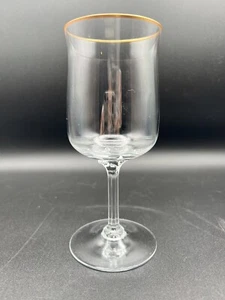 Lenox Crystal Intrigue 7 1/8" WATER Glass Signed Gold Trim - Picture 1 of 3