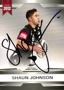 Signed 2012 New Zealand Warriors NRL Kiwis Limited Edition Card - Shaun Johnson - Bild 1 von 3