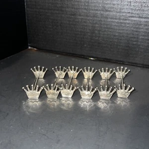 6- Silverplated Knife Rest MCM Kings Crown - Picture 1 of 4