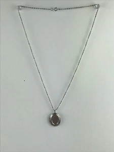 Necklace Oval Picture Photo Locket Pendant Silver Tone Chain ~23 1/2" Length - Picture 1 of 7