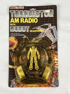 RARE RADIO SHACK TRANSISTOR AM RADIO w/ ROBOT HEADPHONES TRANSFORMERS SEALED OC - Picture 1 of 15