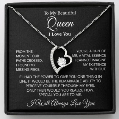 To My Queen Necklace, Anniversary Gift For Wife, Girlfriend Necklace - Image 1 of 4