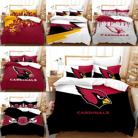 Arizona Cardinals Floral Duvet/Quilt Cover Comforter Cover Pillow Sham Bed Set Cover