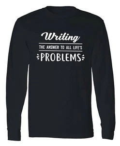 Schreiben Langarm T-Shirt Buch Schriftsteller Lesen Autor Beruf Schriftsteller Shirt - Bild 1 von 2