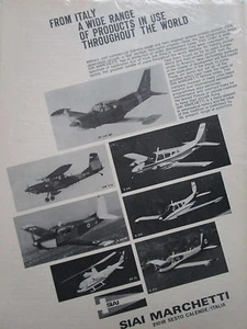 4/1972 PUB SIAI MARCHETTI SF.260MX S.210M SM.1019 S.208M TRAINER ORIGINAL AD - Picture 1 of 1