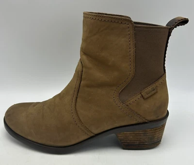 Teva Botas Mujer 10 Marrón Cuero Botines Zapatos Impermeables 2" Tacón Leer Foto 1 de 4