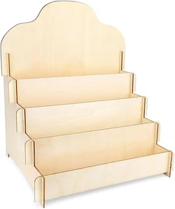 4-Tier Greeting Card Holder with Durable Material, Wooden Card Display Stand,... - Picture 1 of 12