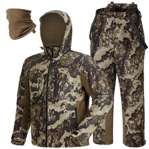 TIDEWE NEXT CAMO G2 SILENT WATERPROOF HUNTING JACKET & ADJUSTABLE BIB PANTS 3XL - Picture 1 of 17