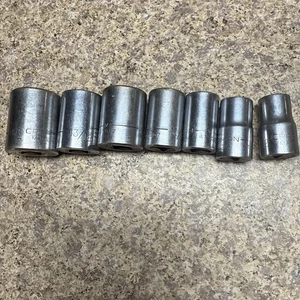 7 CRAFTSMAN -V- SERIES 1/2" DRIVE 12 POINT SAE SOCKETS - USA 1/2- 1” - Picture 1 of 2