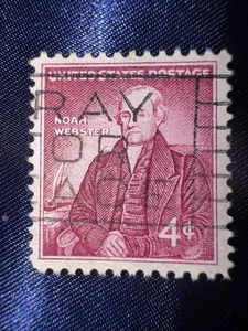 Scott #1121 - Sello de 4 centavos 1958 Noah Webster muy bien usado - Imagen 1 de 2