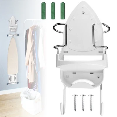 Wandhalterung Bügelbrett Aufhänger w/ Haken Tür Wandmontierter Bügeleisenhalter - Bild 1 von 4