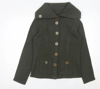 Principles Women Green Wool Cardigan Size 12 Collared Long Sleeve - Image 1 of 4