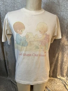 Vintage Precious Moments God bless our home Single Stitch T-Shirt Large Size M - Picture 1 of 21