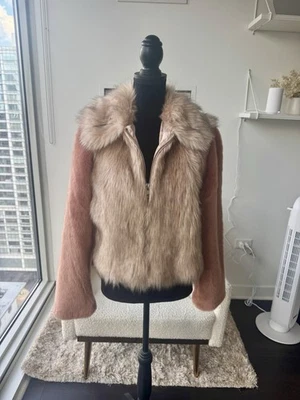 Chaqueta corta de piel sintética con cremallera frontal suave talla 10 mediana ASOS ¡NUEVA! Foto 1 de 4