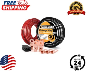 1/0 AWG Batteriekabel Stärke 0 Draht Kupfer plattiert Aluminium CCA Amp Kabelsatz 40 Fuß - Bild 1 von 2
