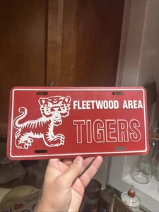 Vintage Fleetwood High School Booster License Plate Fleetwood PA License Tigers - Picture 1 of 4