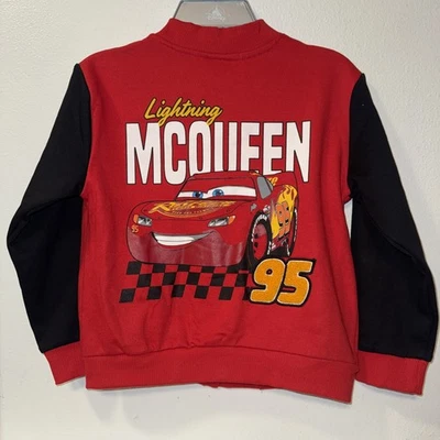 Disney Cars Lightning McQueen 95 Boys Bomber Varsity Jacket Red 4 new - Image 1 of 4
