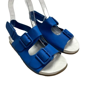 Zara Blue Strappy Slingback Adjustable Sandals Boy Girl 13.5 31 - Picture 1 of 13