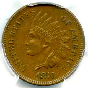 1876 Indian Cent, PCGS AU53 - Picture 1 of 3